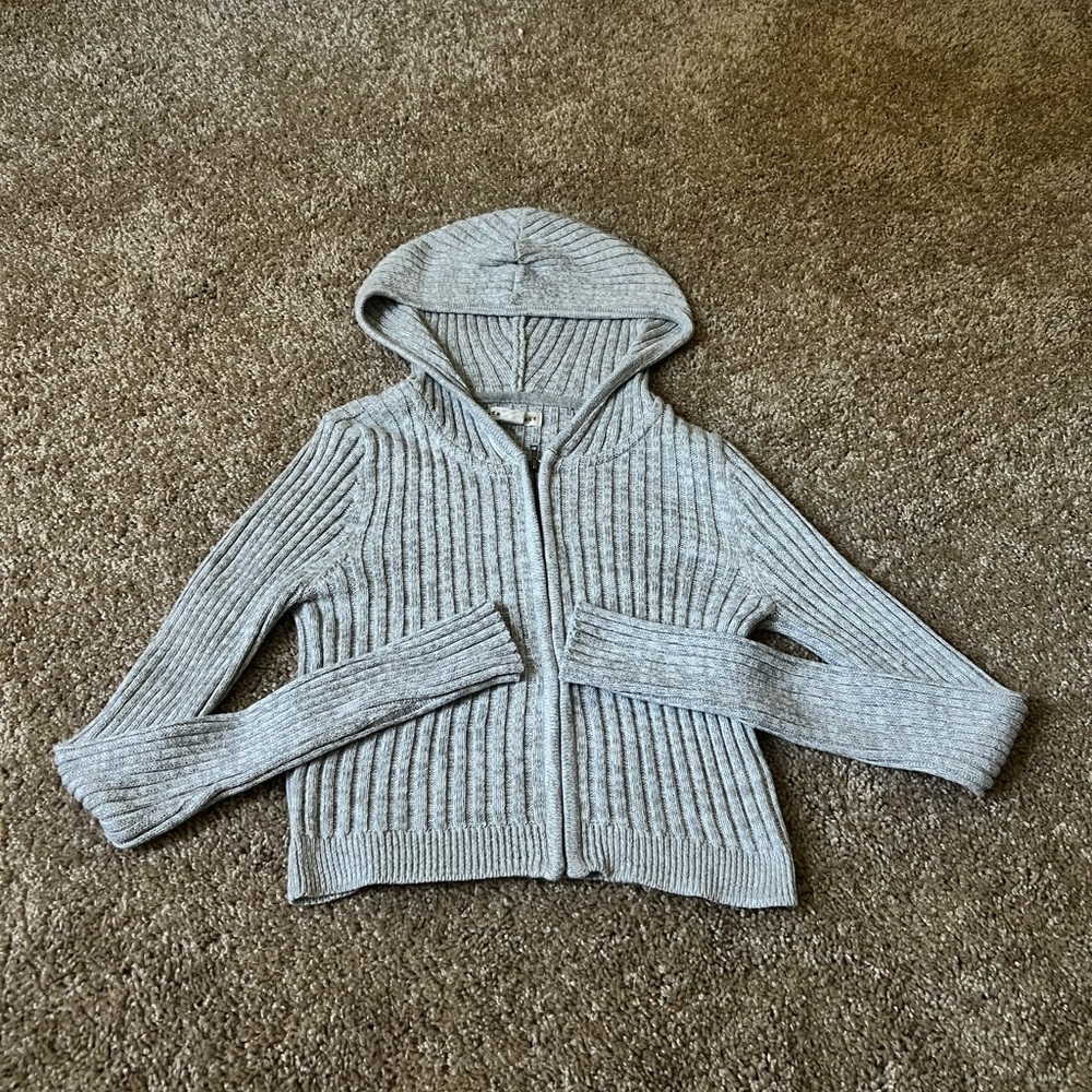 Aeropostale Light Gray Hooded Cardigan